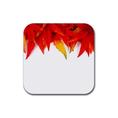 Abstract Autumn Background Bright Rubber Coaster (square)  by Nexatart