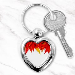 Abstract Autumn Background Bright Key Chains (heart)  by Nexatart