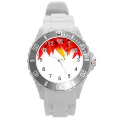 Abstract Autumn Background Bright Round Plastic Sport Watch (l) by Nexatart