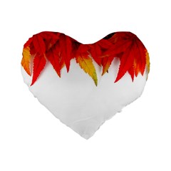 Abstract Autumn Background Bright Standard 16  Premium Heart Shape Cushions by Nexatart