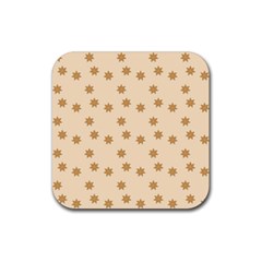 Pattern Gingerbread Star Rubber Coaster (square)  by Nexatart