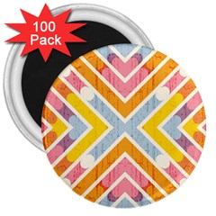 Line Pattern Cross Print Repeat 3  Magnets (100 Pack) by Nexatart