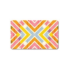 Line Pattern Cross Print Repeat Magnet (name Card) by Nexatart