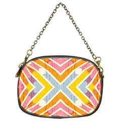 Line Pattern Cross Print Repeat Chain Purses (two Sides)  by Nexatart