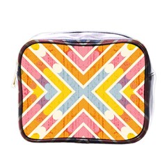 Line Pattern Cross Print Repeat Mini Toiletries Bags by Nexatart