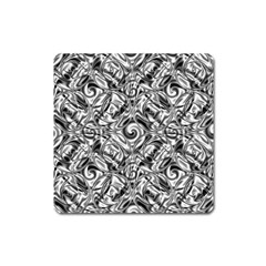 Gray Scale Pattern Tile Design Square Magnet by Nexatart