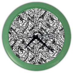 Gray Scale Pattern Tile Design Color Wall Clocks by Nexatart