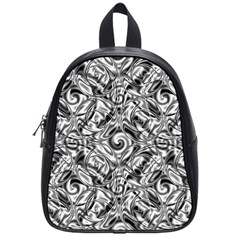 Gray Scale Pattern Tile Design School Bags (small)  by Nexatart