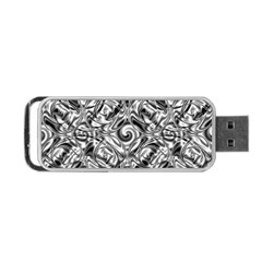 Gray Scale Pattern Tile Design Portable Usb Flash (one Side) by Nexatart