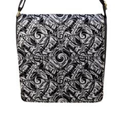 Gray Scale Pattern Tile Design Flap Messenger Bag (l)  by Nexatart