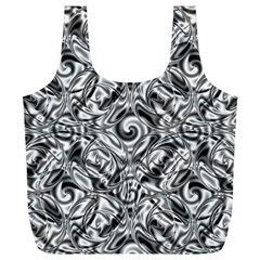 Gray Scale Pattern Tile Design Full Print Recycle Bags (l)  by Nexatart