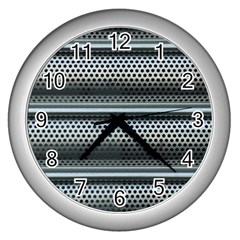 Sheet Holes Roller Shutter Wall Clocks (silver)  by Nexatart