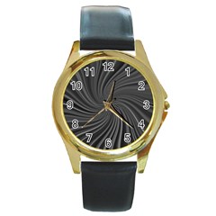 Abstract Art Color Design Lines Round Gold Metal Watch by Nexatart