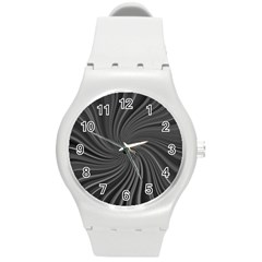 Abstract Art Color Design Lines Round Plastic Sport Watch (m) by Nexatart