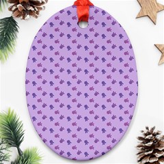 Pattern Background Violet Flowers Ornament (oval) by Nexatart