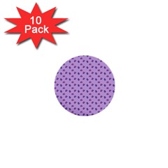 Pattern Background Violet Flowers 1  Mini Buttons (10 Pack)  by Nexatart