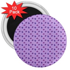 Pattern Background Violet Flowers 3  Magnets (10 Pack)  by Nexatart