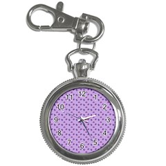 Pattern Background Violet Flowers Key Chain Watches by Nexatart