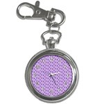 Pattern Background Violet Flowers Key Chain Watches Front