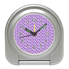 Pattern Background Violet Flowers Travel Alarm Clocks by Nexatart