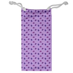 Pattern Background Violet Flowers Jewelry Bag by Nexatart