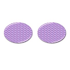 Pattern Background Violet Flowers Cufflinks (oval) by Nexatart