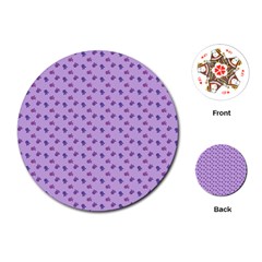 Pattern Background Violet Flowers Playing Cards (round)  by Nexatart