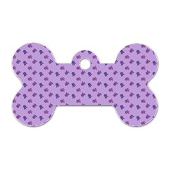 Pattern Background Violet Flowers Dog Tag Bone (one Side) by Nexatart