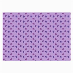 Pattern Background Violet Flowers Large Glasses Cloth (2-side) by Nexatart