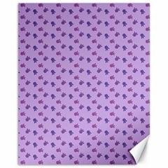 Pattern Background Violet Flowers Canvas 11  X 14   by Nexatart