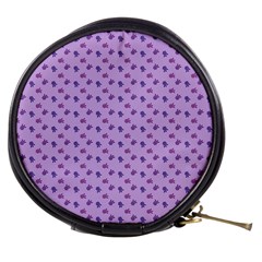 Pattern Background Violet Flowers Mini Makeup Bags by Nexatart