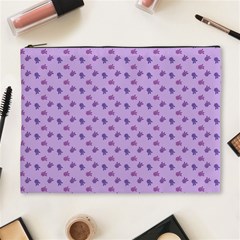 Pattern Background Violet Flowers Cosmetic Bag (xl) by Nexatart