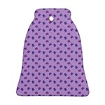 Pattern Background Violet Flowers Ornament (Bell) Front