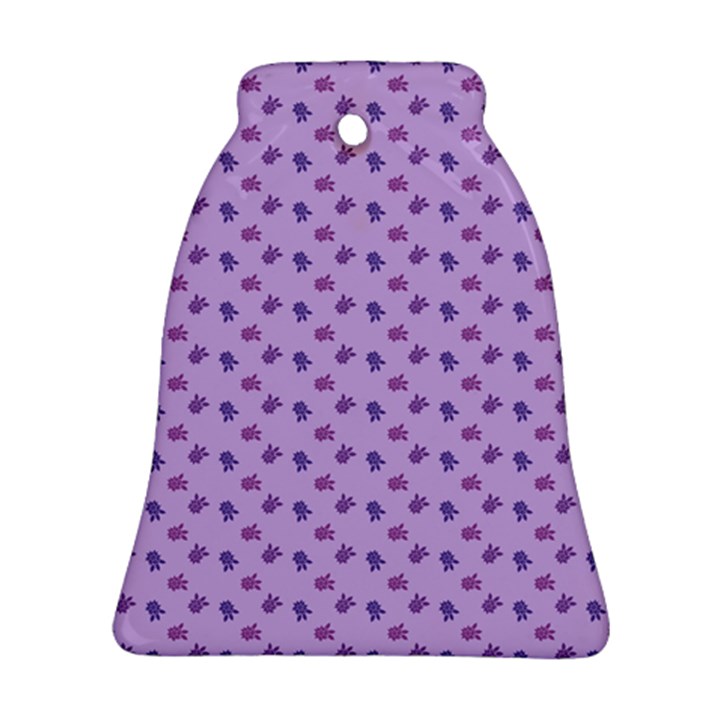 Pattern Background Violet Flowers Ornament (Bell)