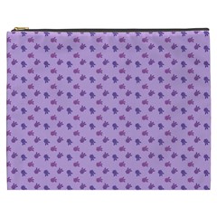 Pattern Background Violet Flowers Cosmetic Bag (xxxl)  by Nexatart