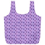 Pattern Background Violet Flowers Full Print Recycle Bags (L)  Back