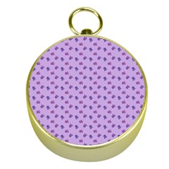 Pattern Background Violet Flowers Gold Compasses by Nexatart