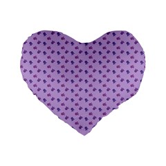 Pattern Background Violet Flowers Standard 16  Premium Flano Heart Shape Cushions by Nexatart