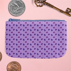 Pattern Background Violet Flowers Large Coin Purse by Nexatart