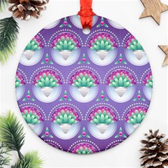 Background Floral Pattern Purple Ornament (round) by Nexatart