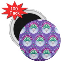 Background Floral Pattern Purple 2 25  Magnets (100 Pack)  by Nexatart