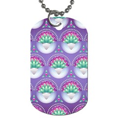 Background Floral Pattern Purple Dog Tag (one Side) by Nexatart