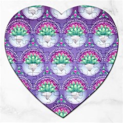 Background Floral Pattern Purple Jigsaw Puzzle (heart) by Nexatart