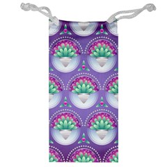 Background Floral Pattern Purple Jewelry Bag by Nexatart