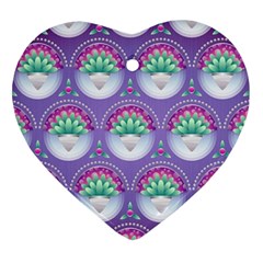 Background Floral Pattern Purple Heart Ornament (two Sides) by Nexatart