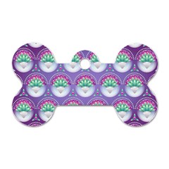 Background Floral Pattern Purple Dog Tag Bone (one Side) by Nexatart