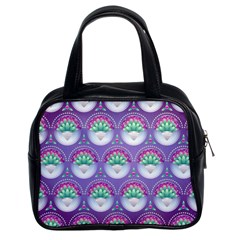 Background Floral Pattern Purple Classic Handbags (2 Sides) by Nexatart