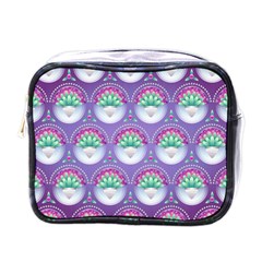 Background Floral Pattern Purple Mini Toiletries Bags by Nexatart