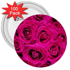 Pink Roses Roses Background 3  Buttons (100 Pack)  by Nexatart