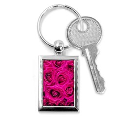 Pink Roses Roses Background Key Chains (rectangle)  by Nexatart